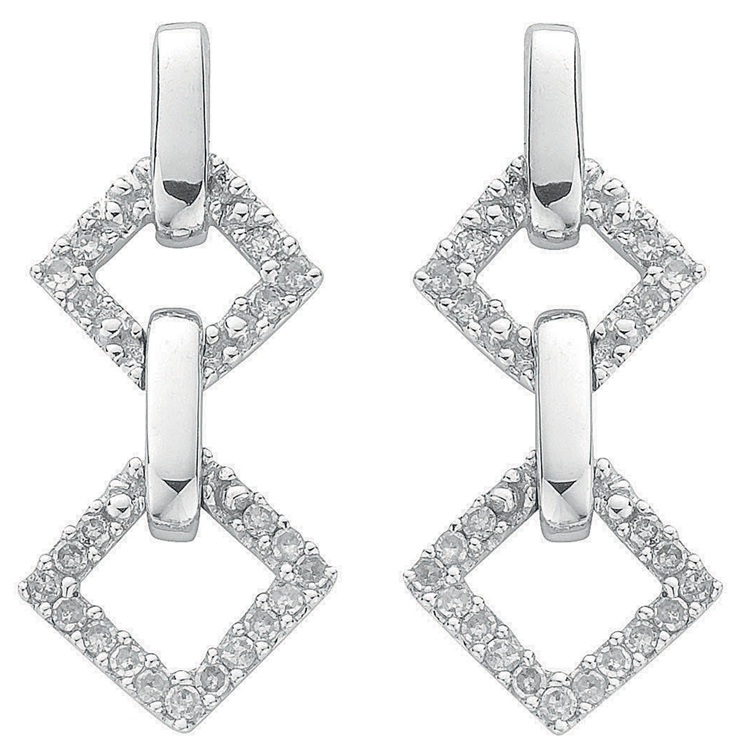 9ct White Gold 0.26ct Diamond Drop Earrings – Italian Jewellery Ltd